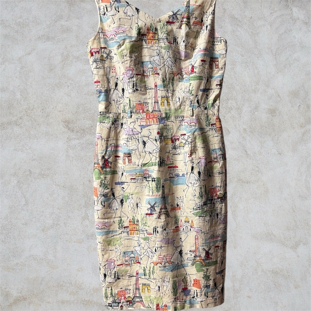 David Meister Tres Jolie Paris Sheath Dress Size 6